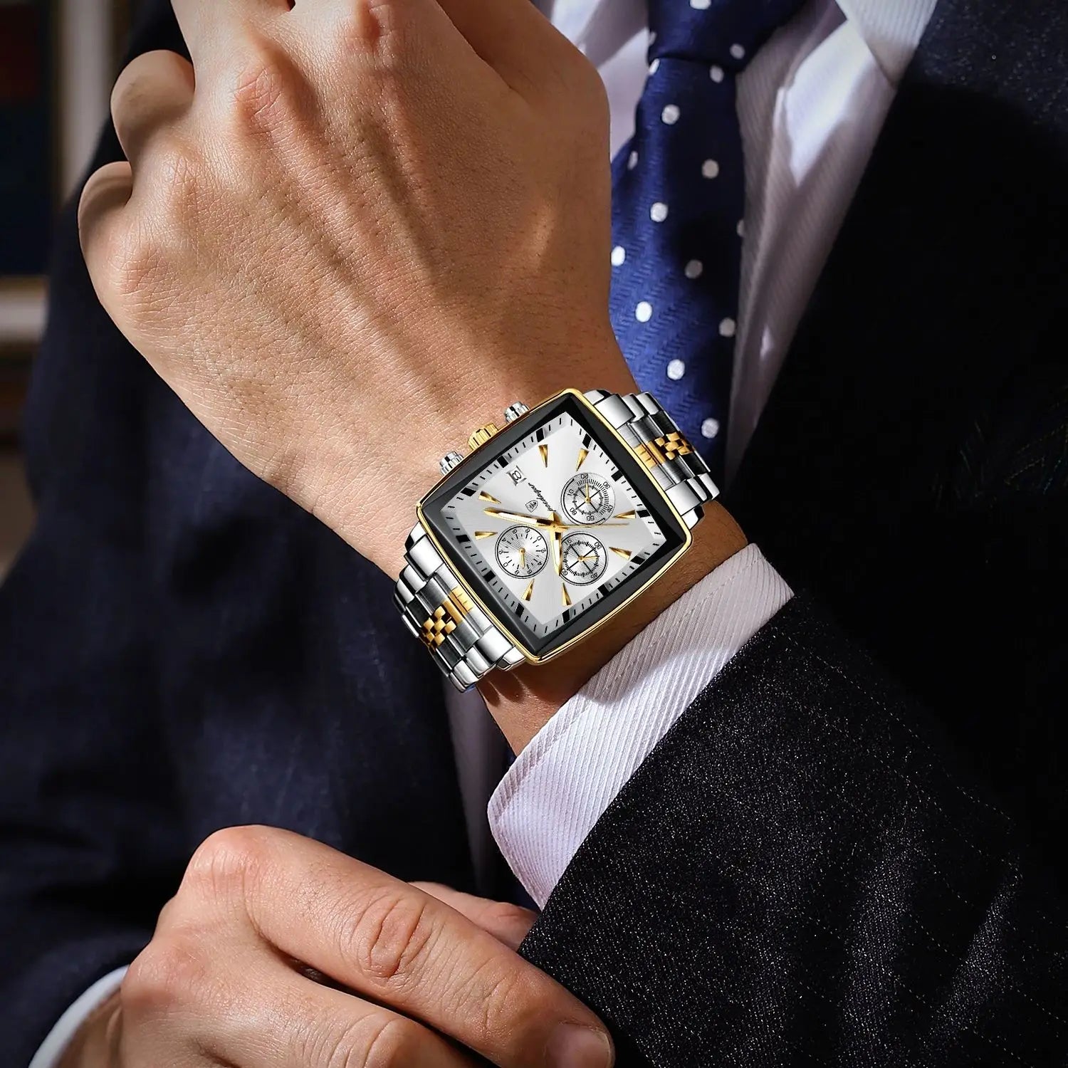 POEDAGAR Square Men's Watch