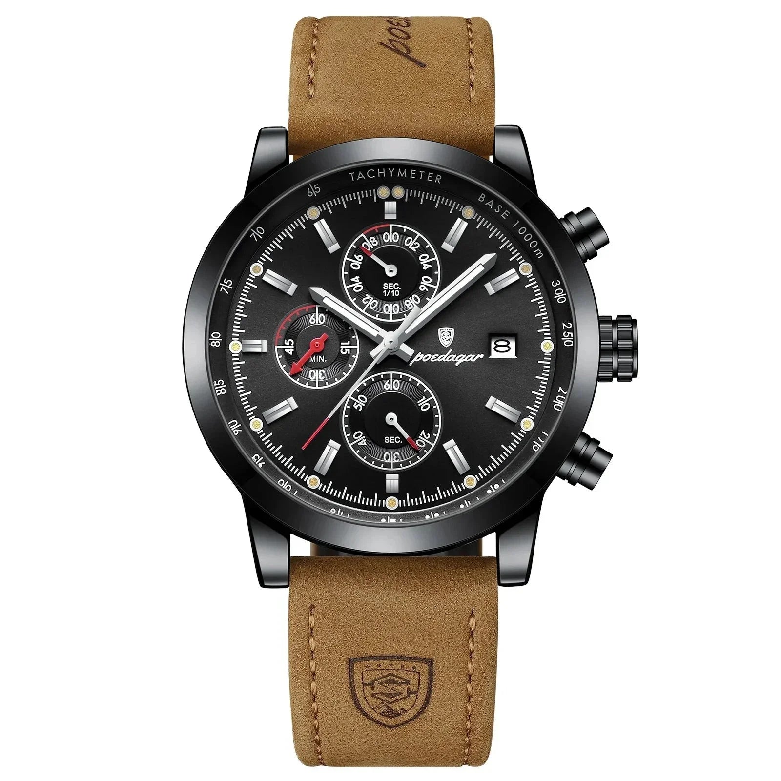 POEDAGAR Tachymeter Waterproof Men's Watch