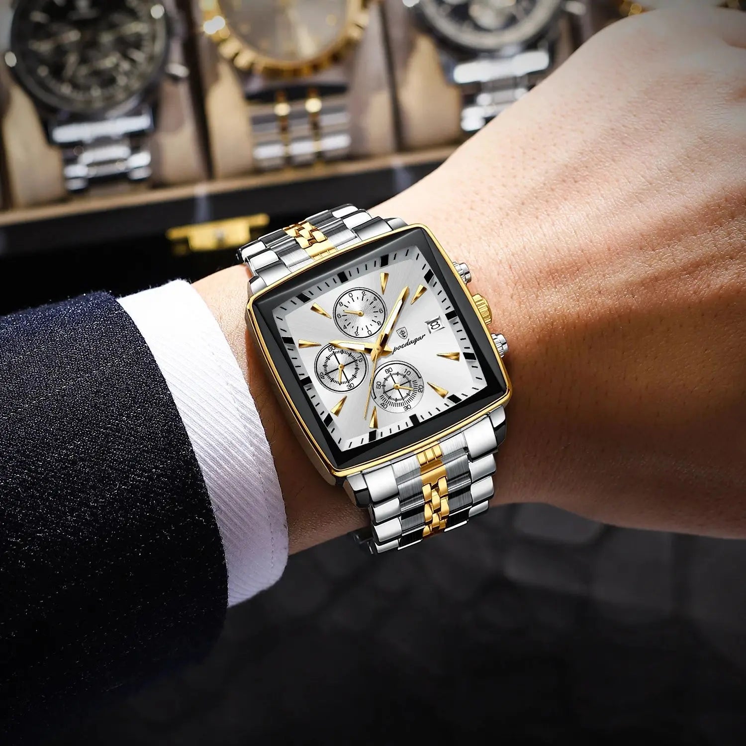 POEDAGAR Square Men's Watch