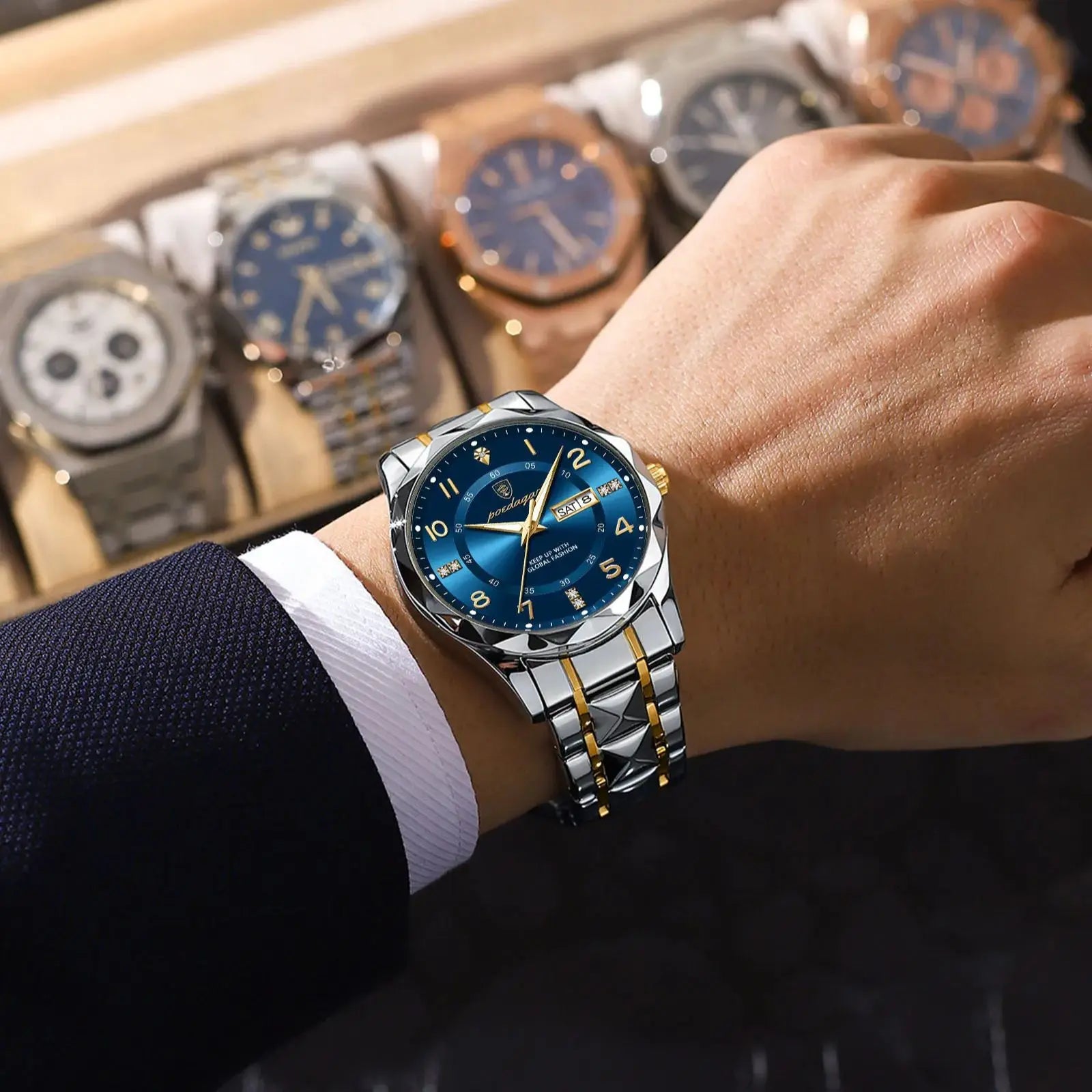 POEDAGAR Men's Quartz Watch