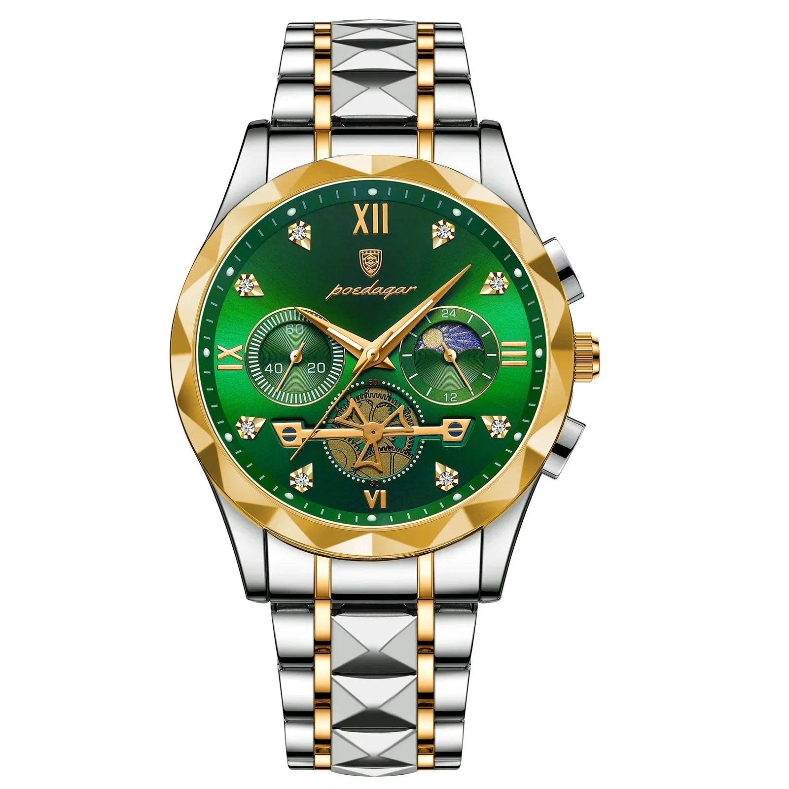 POEDAGAR Stainless Steel Men's Watch