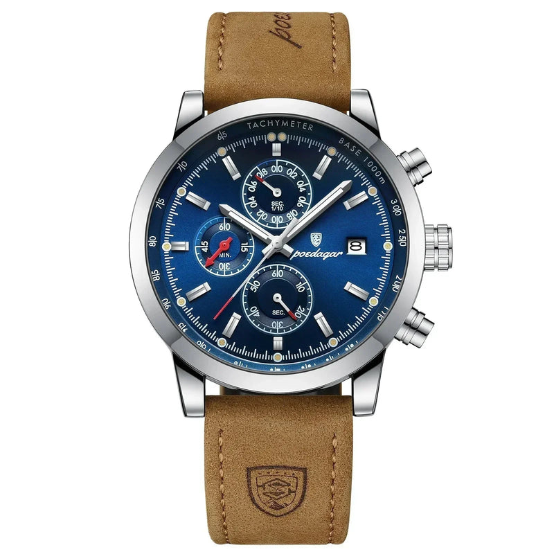 POEDAGAR Tachymeter Waterproof Men's Watch
