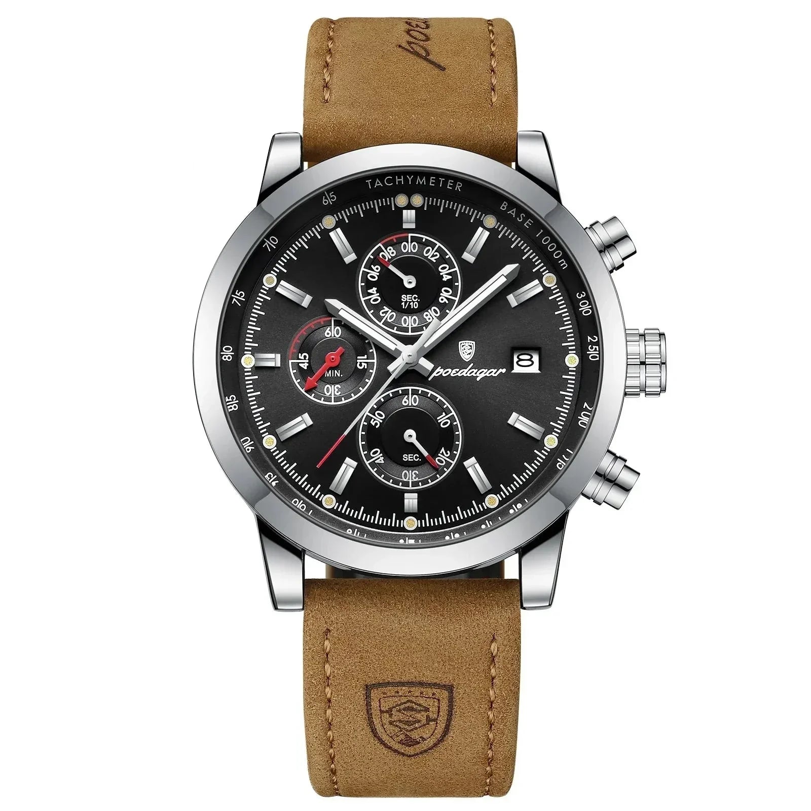 POEDAGAR Tachymeter Waterproof Men's Watch