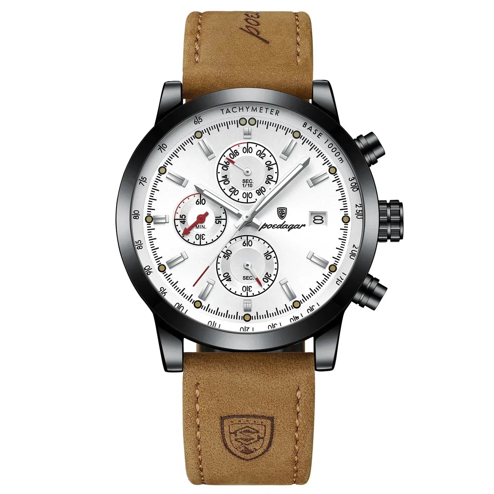 POEDAGAR Tachymeter Waterproof Men's Watch