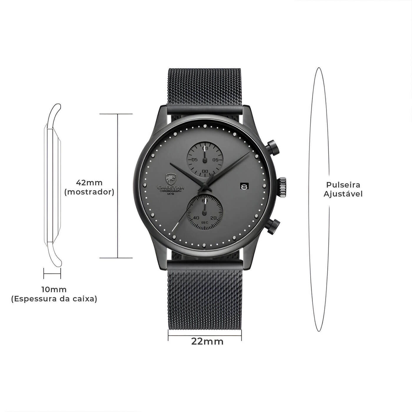 Black Cheetah Men's Watch